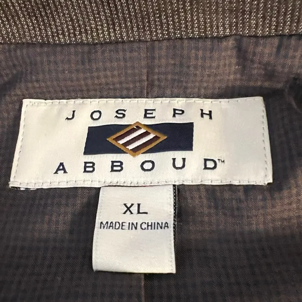 Joseph Abboud Cotton Sport Coat Brown Elbow Patch Blazer XL Classic Academia